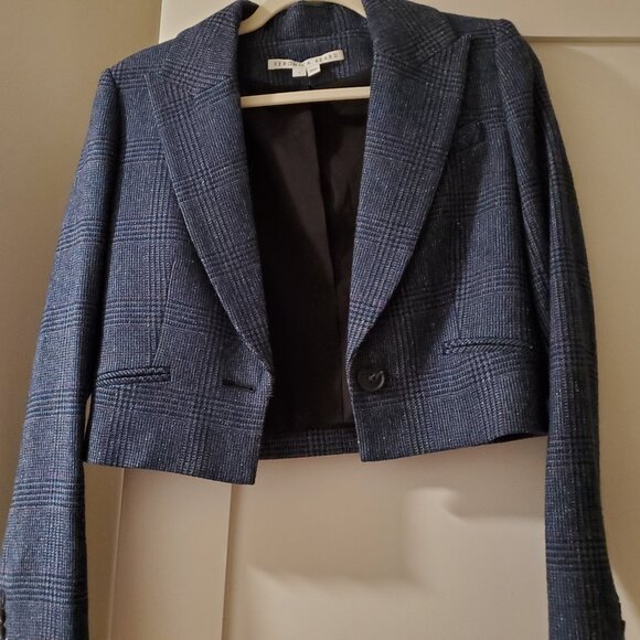Veronica Beard Fabiola Glenn Plaid Cropped Blazer size 0 - Picture 1 of 7